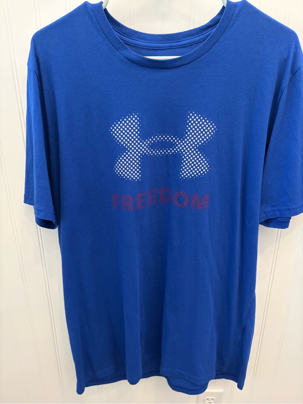 Under Armour men’s Blue Short Sleeve 'Freedom' Logo Tee